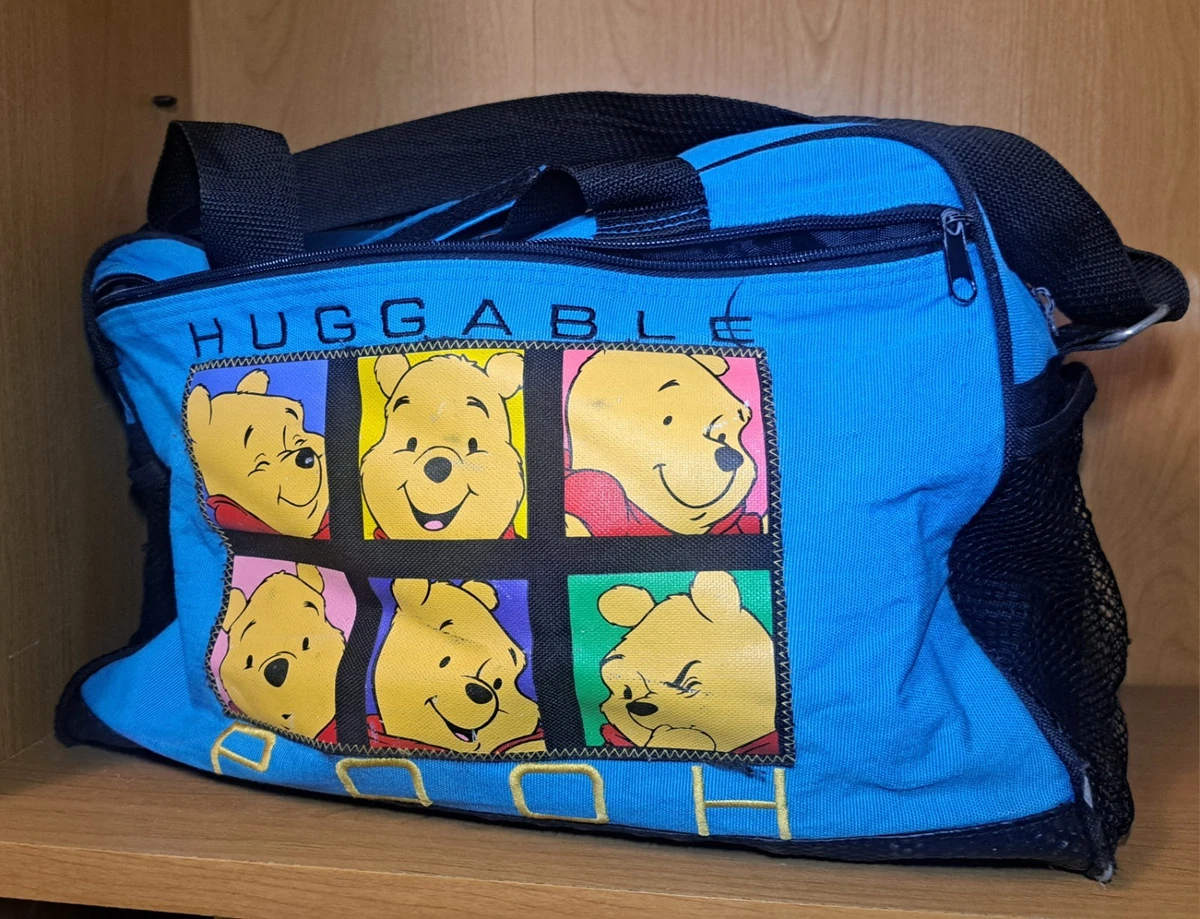 Vintage Winnie the Pooh Duffle Bag Blue Nylon Disney Travel Gym Weekend Tote Vintage Disney Winnie The Pooh Sleeping Duffle Bag Weekender  main image 3