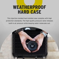 Weatherproof Plastic Hard Case with Customizable Foam 13 x 11 x 6 Inch , Wat...