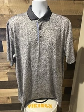 Greyson Polo Shirt Mens XL Gray All Over Print Golf Performance