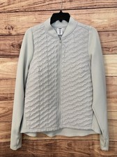 AVIA Size L 12-14 Gray Full Zip Up Active Performance Women's Running Jacket