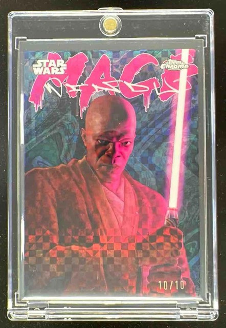 2025 Topps Chrome Star Wars Galactic Graffiti X-Fractor #GG-13 Mace Windu /10