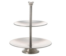 Etagere Edelstahl 2 Ebenen Höhe 26cm als Gebäckschale oder  Obstschale