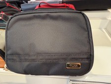 NEW TUMI Zippered CUBE TRAVEL POUCH - Cosmetic Bag - BLACK with GOLD