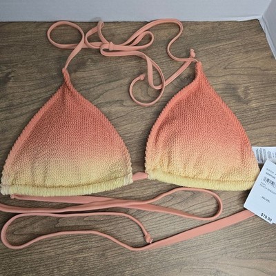 Good American Always Fit Triangle Bikini Top a smocked texture 2XL/3XL NWT