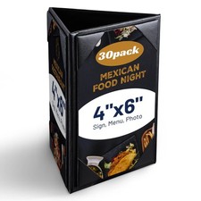 WeChef 30 Pack 4"x6" 3 Sides Table Tent Holder Menu Holder Bar Cafe Restaurant