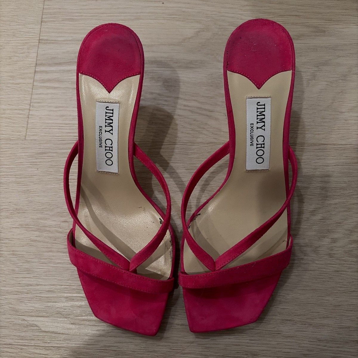Jimmy Choo Maelie 70mm Thong Sandal Mules Light Fuchsia Pink Suede