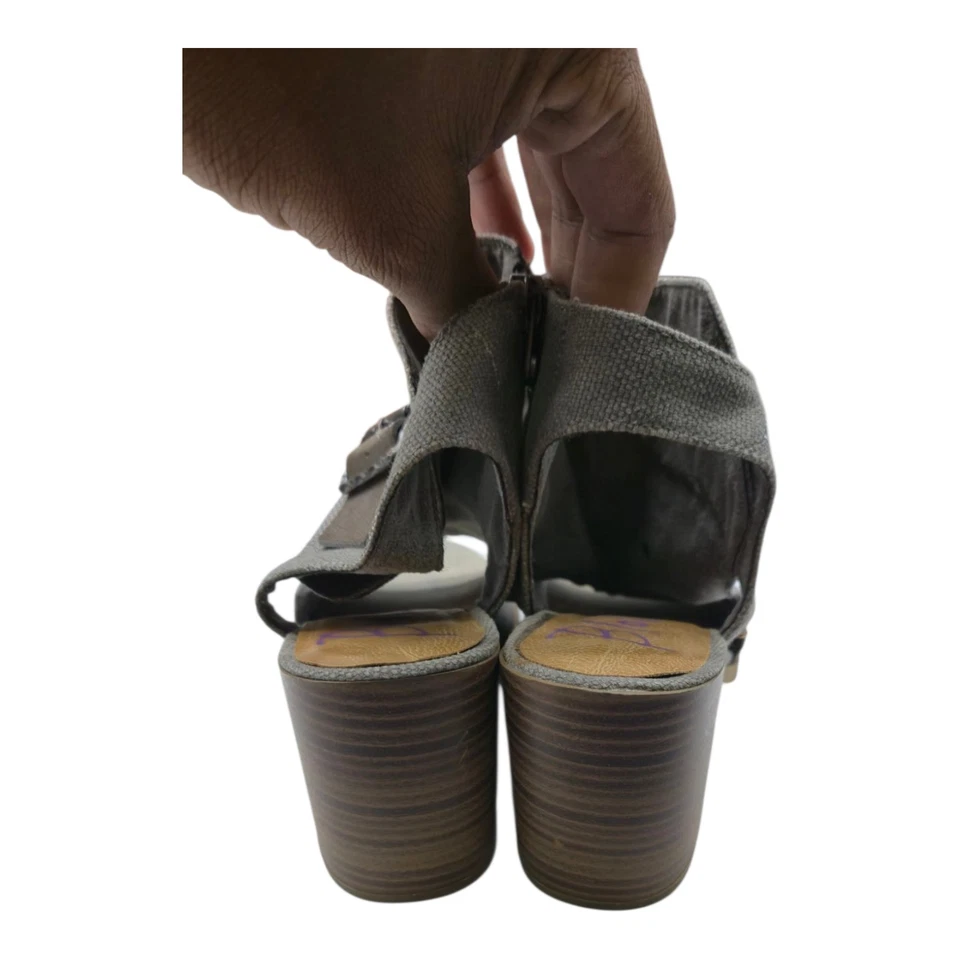 Zapatos Blowfish para mujer 8,5 gris tacón grueso hebilla cremallera plataforma de carrera preparada  Foto 4 de 4