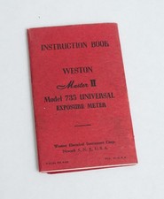 Weston Master II, Model 735 Original Exposure Meter Instruction Book