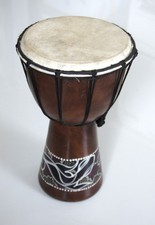 Djembe Trommel Bongo Afrika Holz Ziegenleder Inastasien Drum Handarbeit 30 cm