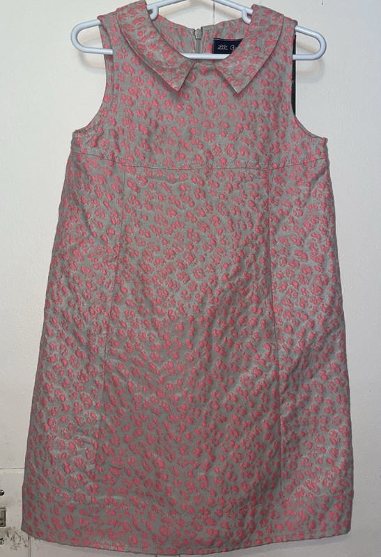 Lili Gaufrette 6 Girls Dress Neon Pink Leopard Print w/Pockets