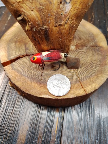 Vieux Leurre De Pêche Métal Cuillère Rouge Et Blanche – Leurre Vintage Pour Bass, Truite