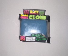 Schylling NeeDoh Nice Cube BLUE Glow In the Dark Super Solid Squish