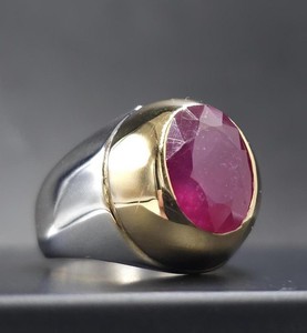 Authentic Natural Ruby Ring | Turkish Style, Gold-Plated 925 Sterling Silver