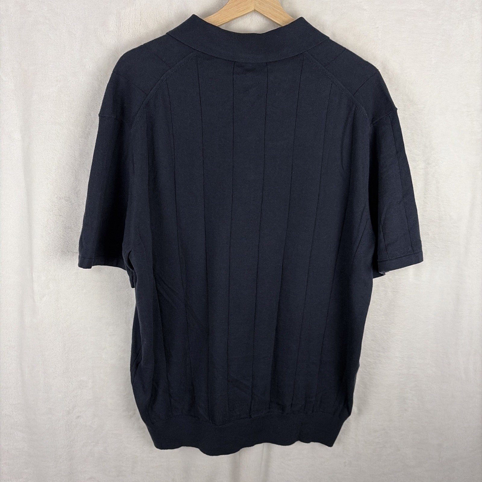 Calvin Klein Classic Fit Vertical Stitched Polo Shirt Blue Size Large NWT thumbnail 6