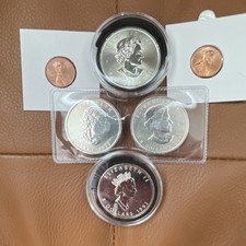 4x 1oz Silver Maple Leaf Lot - 1993, 2019 & 2011 Uncirculated w/Bonus BU Pennies