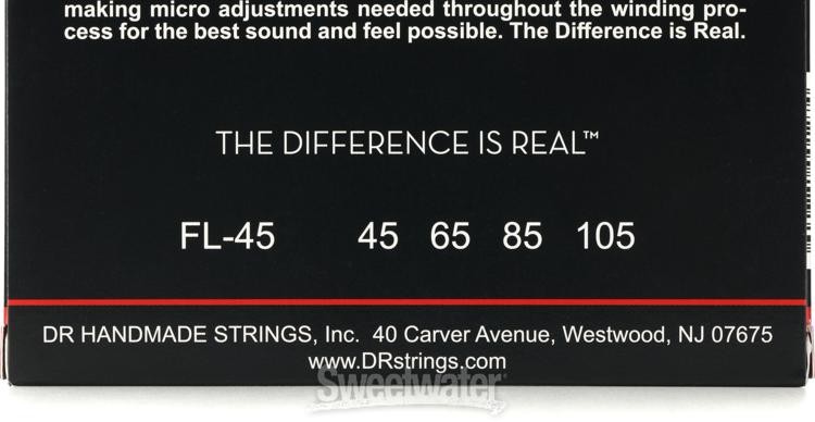 DR Strings Legend Polished Flatwound Stainless Steel Bass Strings - .045-.105
