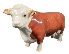 Beswick Hereford Bull CHAMPION OF CHAMPIONS Figure Vintage Collectable Ht 11.5cm