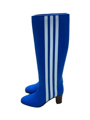 Womens GUCCI GUCCI Long Boots Thigh High 36.5 Blue Leather 715584