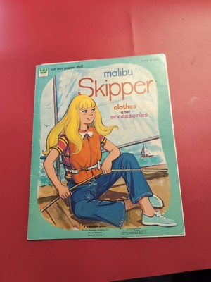 Whitman Book - 1973 Original Malibu Skipper Paper Doll Book Some Cut 