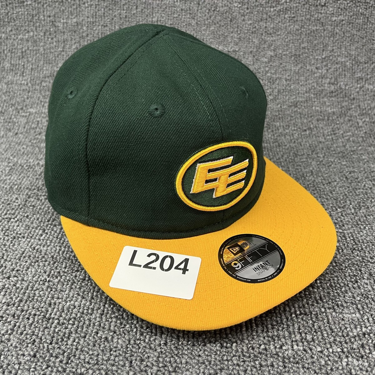 New Era 9FIFTY Infant Snapback Hat Green Yellow EE Oval Logo Cap Kids