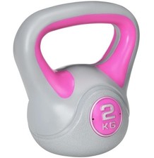 Kettle Bell with Handle for Home Gym Weight Lifting Training Pink and Grey 2kg