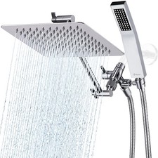 G-Promise All Metal 8 Inch Dual Square Shower Head 8 Inches, Polished Chrome
