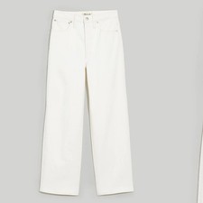 New Madewell The Perfect Vintage Wide Leg Crop Jean Size 32 Tile White