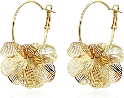 Flower Earrings for Women 14K Gold Plated Floral Dangle Statement Earrings Trend