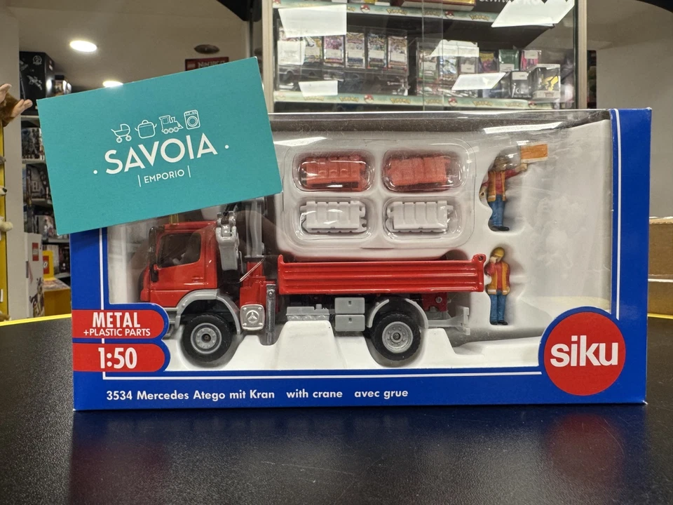 SIKU 3534-modellino 1:50 - CAMION MERCEDES ATEGO CON GRU - NUOVO-SIGILLATO - Immagine 2 di 4