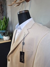      New Chaps Mens Sports Coat 44L Ivory 3 Button MSRP 200