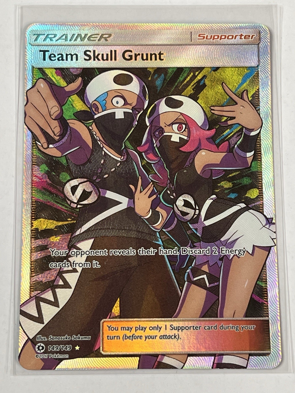 Team Skull Grunt (Full Art) 149/149 Sun & moon Base Set Holo