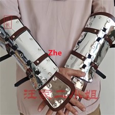 Medieval Bracer Men's Faux Wrist Armor Knight Guard Steampunk PU Leather Arm