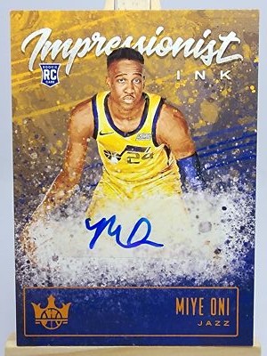 Miye Oni 2019-20 Court Kings Impressionist Ink Citrine II-MON /49 RC Auto Utah
