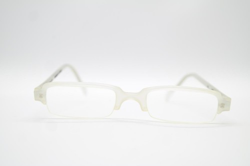 Vintage BERNHARD LEON Beige Halbrand Brille Brillengestell eyeglasses NOS