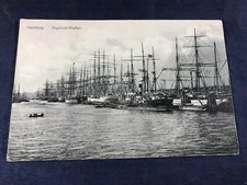 W3-5 VINTAGE MILITARY POST CARD - GERMAN PORT HAMBURG, SEGELSCHIFFHAFEN