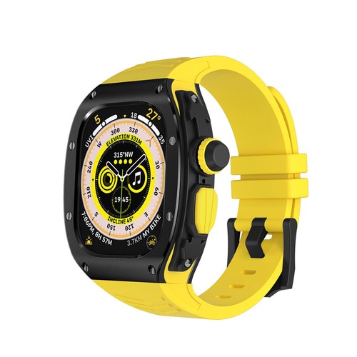 MOD Kit Rubber Strap Stainless Steel Case Refit For Apple Watch Ultra Ultra 2 - Picture 15 of 28