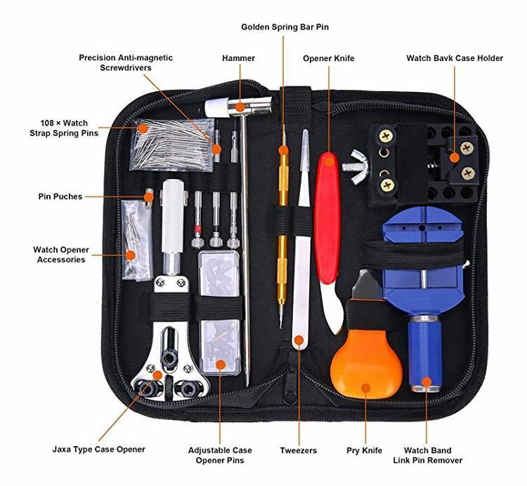 147 pcs Watch Repair Kit Watchmaker Back Case Remover Opener Link