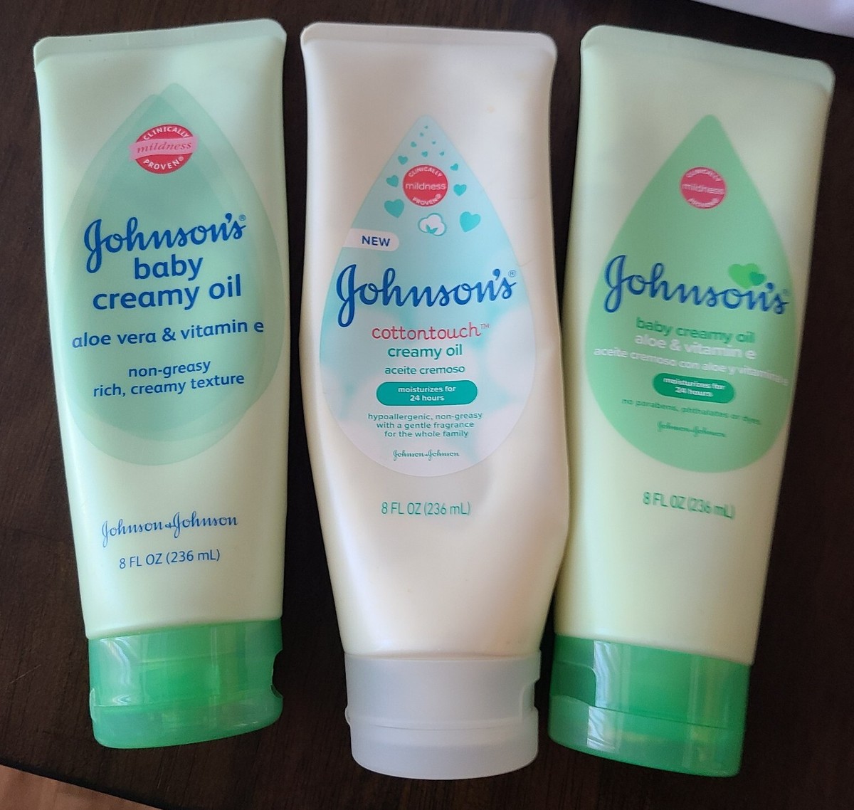 lot Johnson's baby creamy oil aloe vera Vitamin E Cottontouch oz  bottles