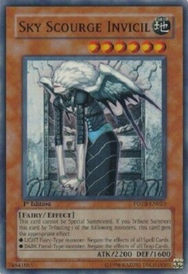 *** SKY SCOURGE INVICIL *** (NM) 1ST EDITION SUPER RARE FOTB-EN023 YUGIOH!