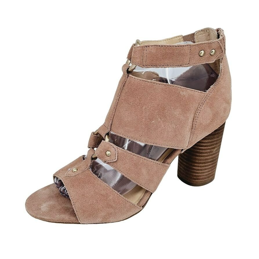 SAOLA Sandali Sole Society Sadey 8 5 M rosa malva nabuk tacco impilato borchie zip sul retro