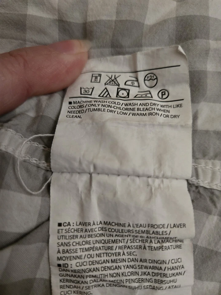 Camisa de vestir Old Navy blanca para hombre con cuadros blancos grises LS abotonados clásica talla 3XL Foto 4 de 4