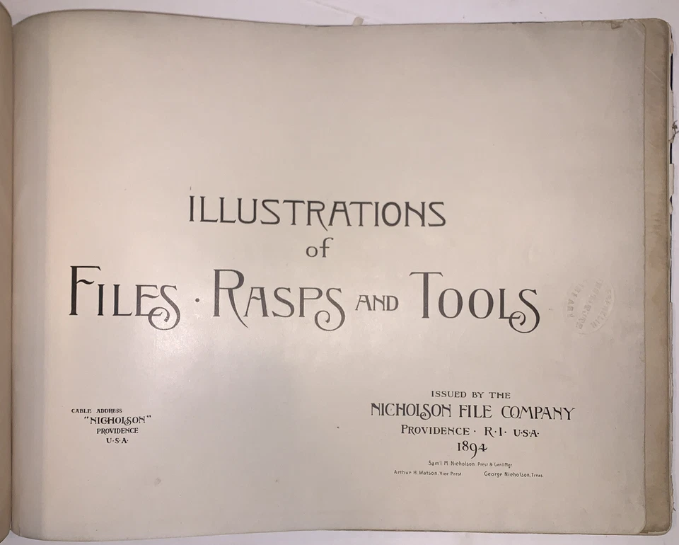 1894, TRADE CATALOG, NICHOLSON FILE CO, ILLUSTRATIONS OF FILES, RASPS & TOOLS - Image 2 of 4