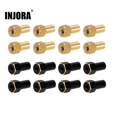 INJORA 8PCS M2 Brass Nuts for INJORA +5mm SCX24 Wheel Hex Extenders