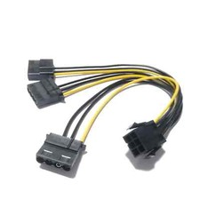 PCI-E Graphics Video Card 6Pin Female To 3-Port D IDE 4Pin Power Cable Cord