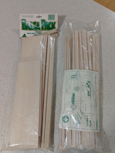 2x Vintage Balsa packs with Model aeroplane plans. Never Opened 1990s Retro Vint - Picture 5 of 9