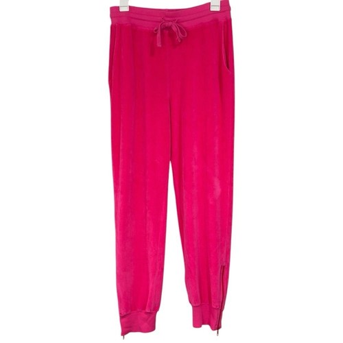 Sundry Hot Pink Zip Ankle Velour Jogger Comfy Cozy Sweat Pants US Medium NWT - Picture 2 of 12