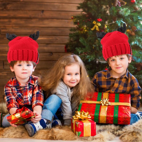 2 Pack Weihnachts-Häkelmütze Jungenhut Gestrickte Kleinkind - Bild 12 von 12