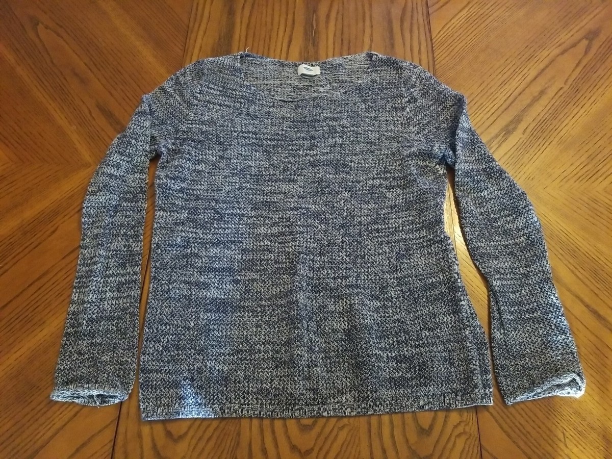 Old Navy Womens Pullover Sweater Blue Cable Knit Long Sleeve Large