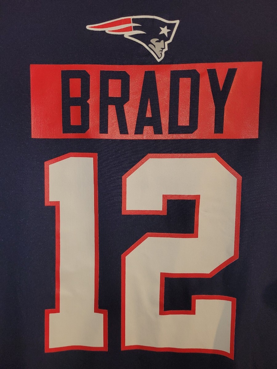 New England Patriots Tom Brady TB12 Large Mens Blue Double
