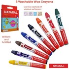WAX Washable Crayons 8 Bright Shade Colours School Home Colouring